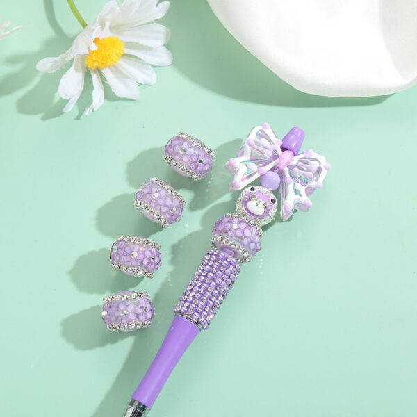 O1CN01v9F8Zd25LB0R0IzvR_2217520477509-0-cib Wholesale 10pcs Heavy Industry Sakura Diamond Straight Hole Handmade Beads