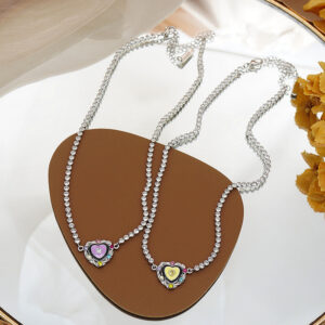 O1CN01vAJQls1K0lFgGZeUM__3458671102-0-cib Wholesale Purple Love Diamond Enamel Necklaces