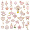 Wholesale Dripping Oil Girl Heart Pink Cartoon Cute Alloy DIY Necklace Bracelet Pendant