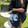 Wholesale Canvas Cow Print Leopard Chain Shoulder Bag