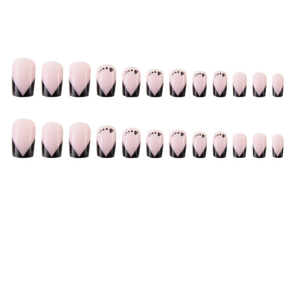 Wholesale French Black Love Plastic Fake Nail Patches