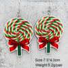 Wholesale Christmas Candy Cane Cane Wooden Earrings