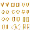 Wholesale Heart Triangle Geometric Gold Plated Earrings