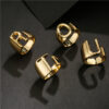 Wholesale Copper Gold Plated 26 English Letters Open Adjustable Ring