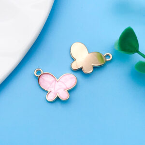 1 17x13mm oil dripping pink butterfly-11008-1.2g