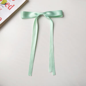 Polyester cotton ribbon mint green 8G duckbill clip