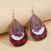 Wholesale Christmas Tree Car Leather Droplet Earrings