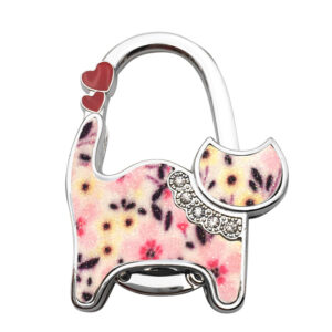 Two Hearts Cat Pink Flower / 7cm*5cm*1cm