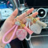 Wholesale Clay Inlaid Diamond Love Key Chain