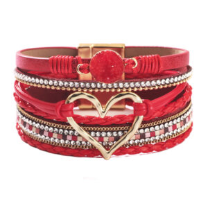 Bohemian red love rhinestones