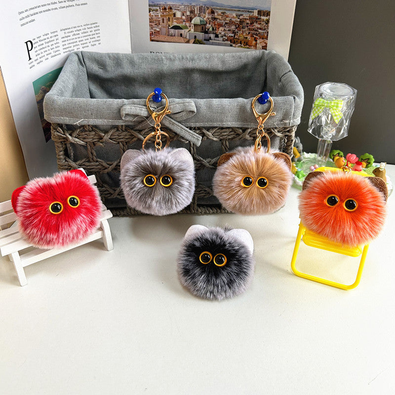 Wholesale Blush Cat Ball Plush Doll Keychain