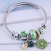 Wholesale Stainless Steel Wire Handmade Beaded Daisy Crystal Adjustable Bracelet