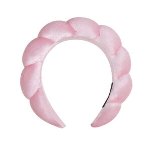 Gold velvet headband-pink