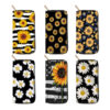 Wholesale Sunflower Long PU Zipper Printed Wallet