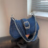 Wholesale Denim One Shoulder Underarm Square Bag
