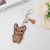 Wholesale Velvet Cartoon Dog Fighting Hot Diamond Keychains