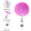 Wholesale Hair Ball Crocodile Clip Badge Scroll Retractable Keychain