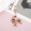 Wholesale Zinc Alloy Diamond Rooster Keychain