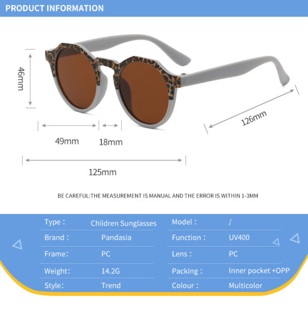 Wholesale PC Round Frame Sunscreen Children's Sunglasses
