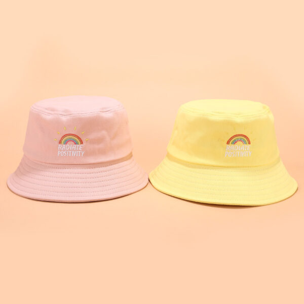 Wholesale LGBT Rainbow Embroidery Cotton Bucket Hat