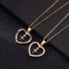 Wholesale Color Zircon Cross Heart Copper Necklaces