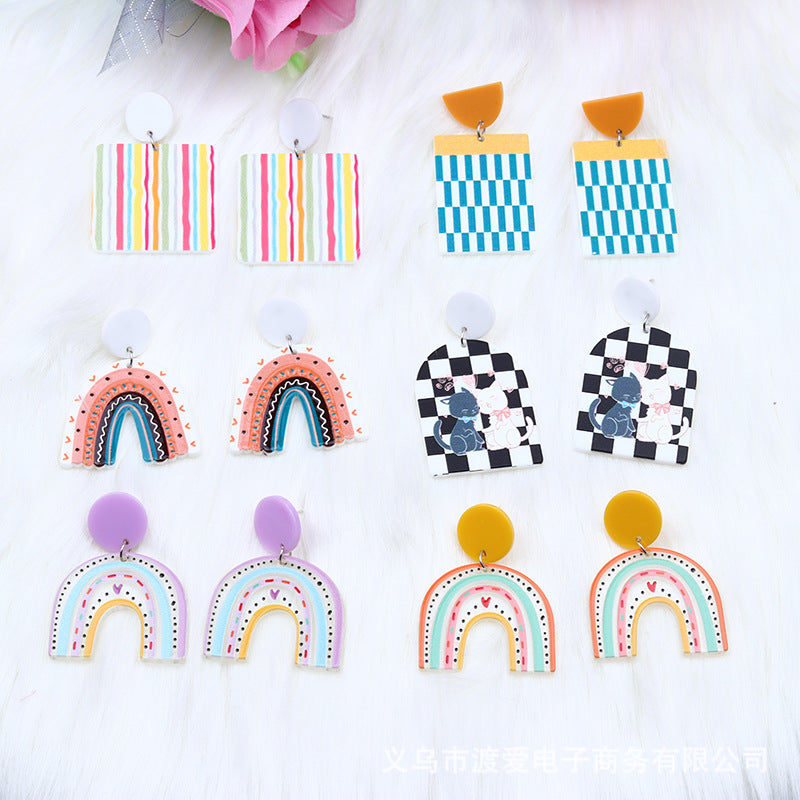Wholesale Rainbow Collection Acrylic Earrings