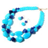 Wholesale Double Layer Plastic Bead Earrings Necklace Jewelry Set