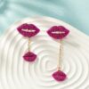 O1CN01vJE4UH1TX7uqanFst_2208880022391-0-cib Wholesale Retro Simple Personalized Creative Lips Diamond Set Versatile Long Earrings