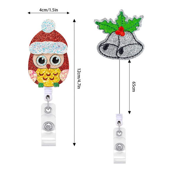 O1CN01vJUZyp2EP8rxMDIHA_2214963228736-0-cib Wholesale Christmas Felt Easy Pull Buckle Cute Retractable Rotating ID Buckle
