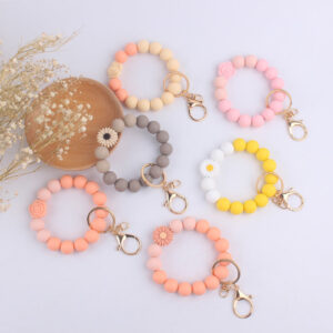 Wholesale PU Tassel Silicone Wrist Keychain