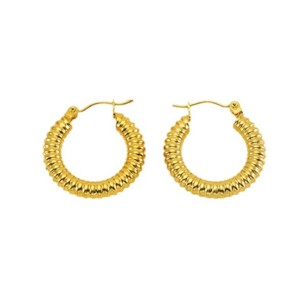 Wholesale titanium steel geometric 18K gold-plated earrings