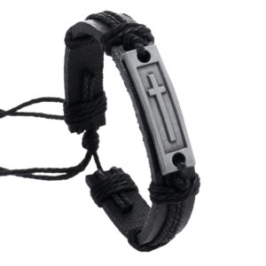 Wholesale Alloy Woven Men's Retro Hemp Rope Leather Bracelet