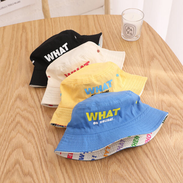 Wholesale Cotton Letter Flat Top Kids Bucket Hat