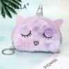 O1CN01vQo3QI1Ma8wNJYXF7_2206772081450-0-cib Wholesale Cute Cartoon Half Circle Unicorn Tie Dye Plush Coin Purse Polyester Wallet Keychains