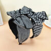 O1CN01vRROmX1Jy0ocdUCNv__2206716431096-0-cib Wholesale Wide Edge Houndstooth Large Bow Fabric Headband