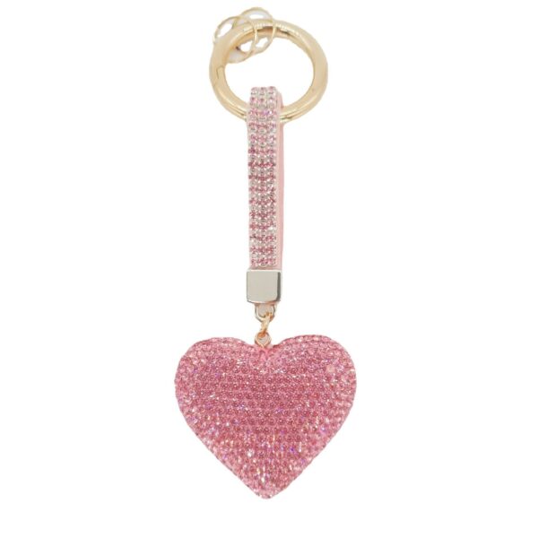 Wholesale Ceramic Full Diamond Rope Heart Key Chain