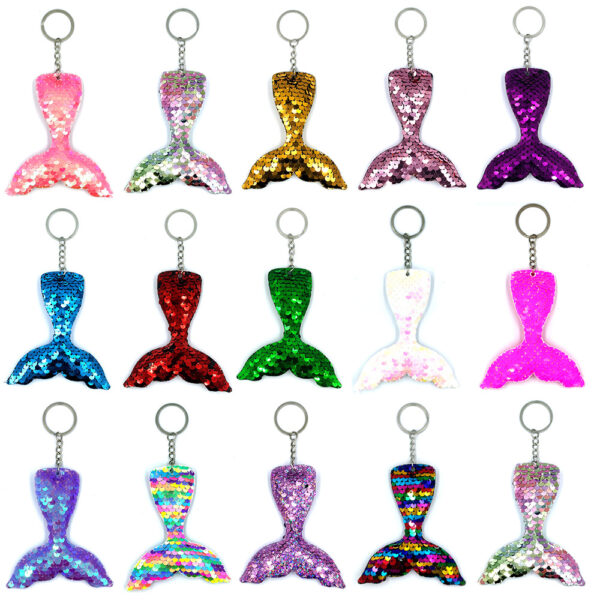 Wholesale PET Sequin Mermaid Tail Keychain