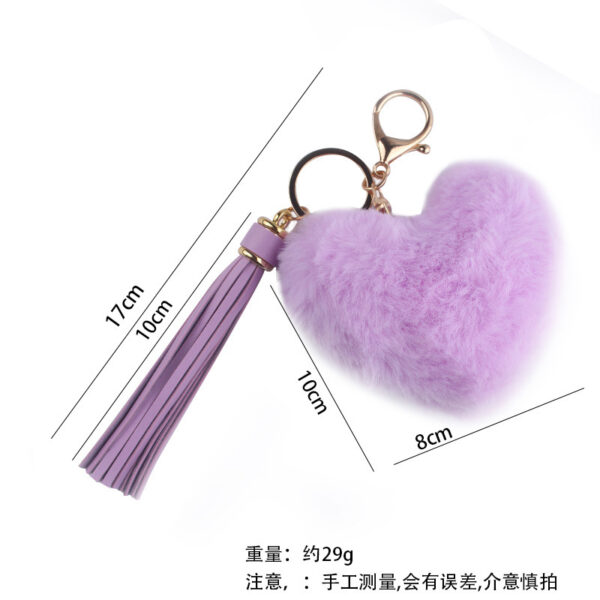 Wholesale Heart Shaped Fur Ball Tassel Keychain