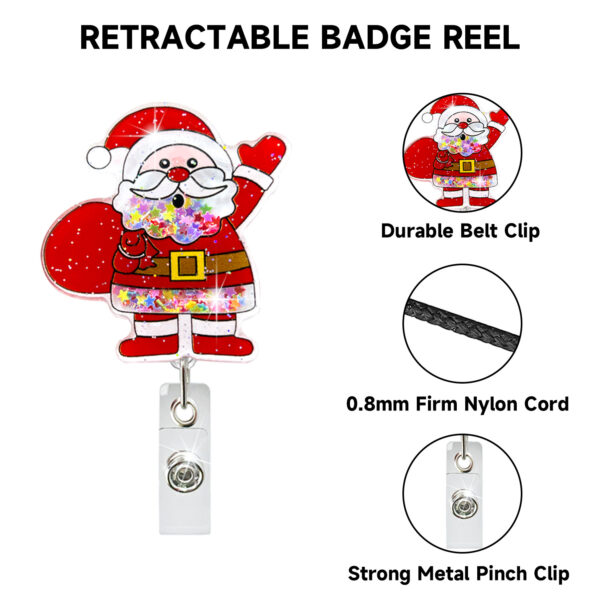 Wholesale Christmas acrylic quicksand telescopic clip rotating easy-to-pull documents