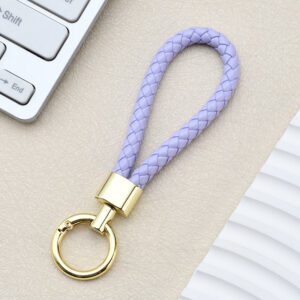 Green light gold-light purple / Spring ring braided buckle