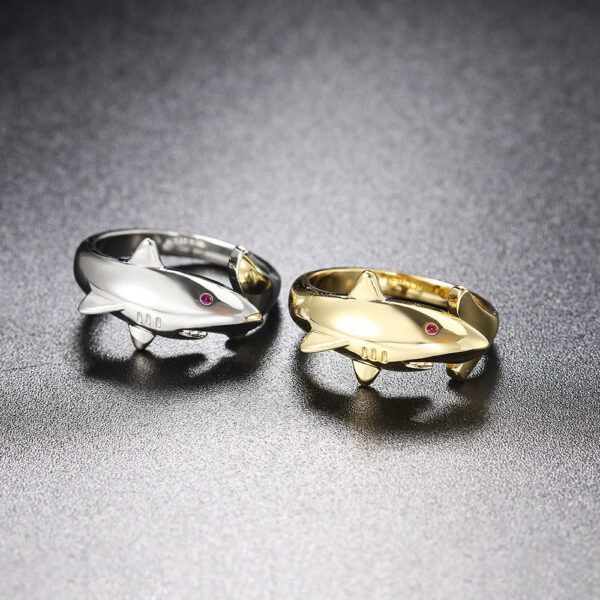 Wholesale Copper Gold Plated Shark Ring