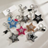 Wholesale Plush Sequin Studded Diamond Five Pointed Star Tassel Keychains