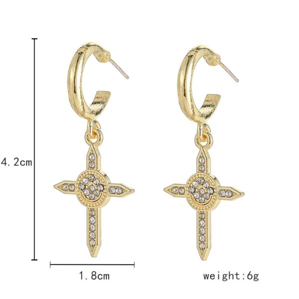 O1CN01vXdnN228eML2HlXR8_2612337957-0-cib Wholesale Cross Full Diamond C Shape Metal Earrings