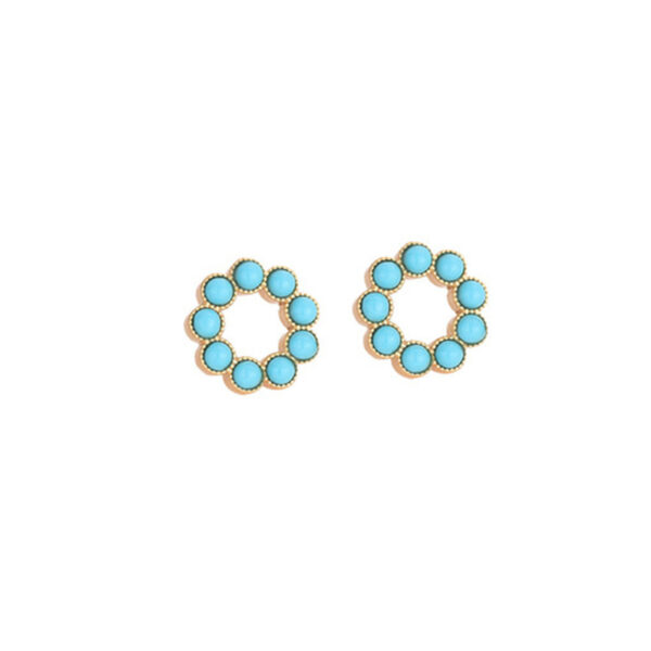 Wholesale Turquoise Round Alloy Earrings