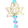 Wholesale Sun Catcher Gardening Crafts Golden Lotus AB Color Pendant Crystal Pendant