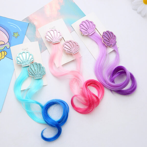 Wholesale Mermaid Color Gradient Wig Fabric Hair Clips