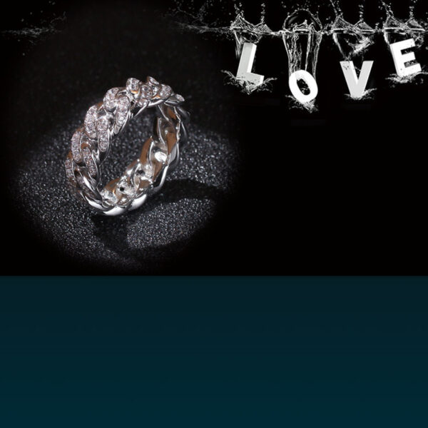 Wholesale Cuban Zircon Chain Alloy Rings