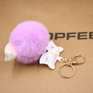 Taro purple / Fox fur ball key chain