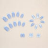 Wholesale Plastic Light Blue Square Matte False Nails