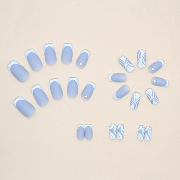 Wholesale Plastic Light Blue Square Matte False Nails